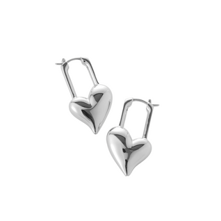 jenny bird padlock silver heart earring