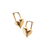 jenny bird padlock gold heart earring