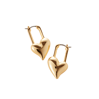 jenny bird padlock gold heart earring