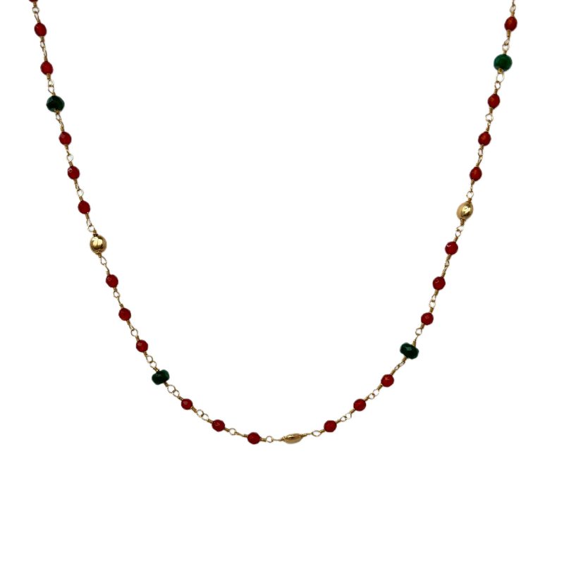 eneida franca fancy rondels balls gold ruby jade angelite necklace