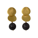 eneida franca gemstone sphere gold grey earring