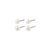 pilgrim johanne silver pearl stud earring set