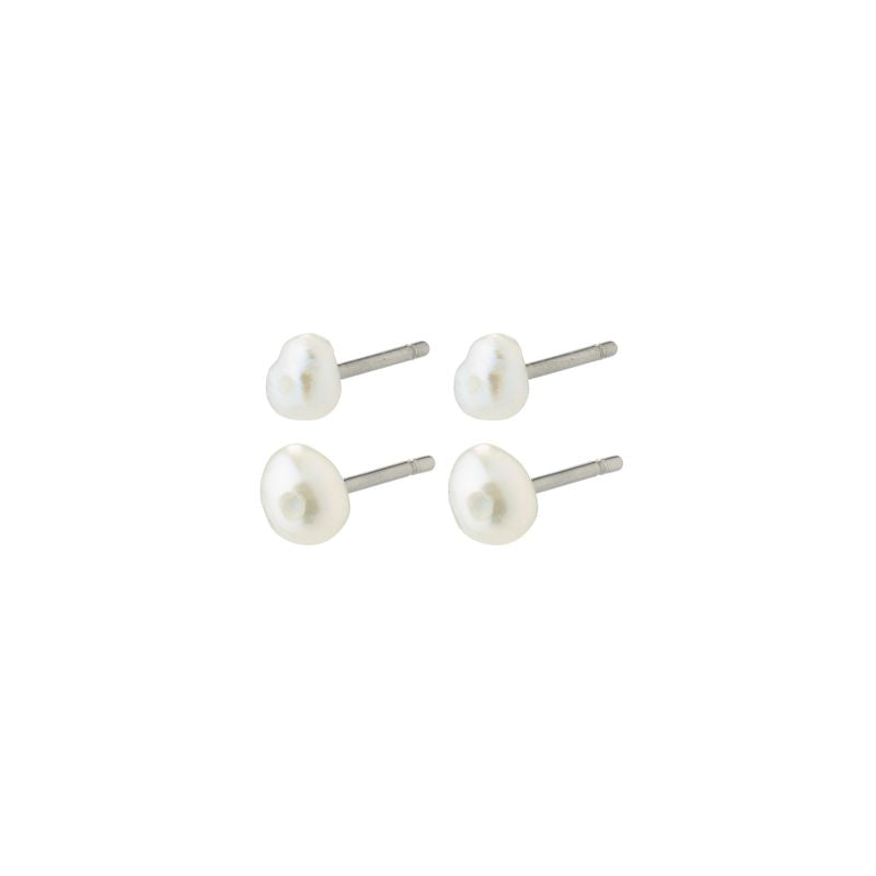 pilgrim johanne silver pearl stud earring set