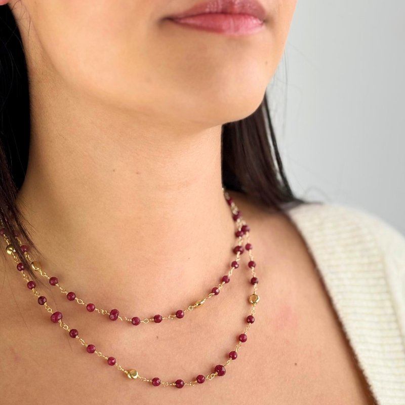 eneida franca fancy rondels balls gold ruby jade necklace