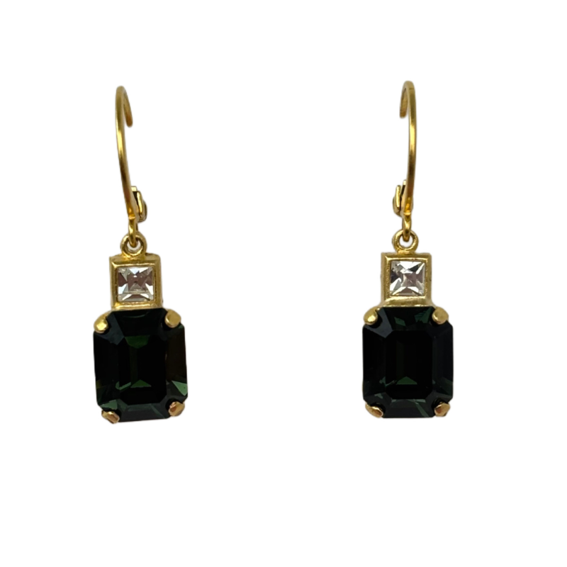 Emerald Cut Gemstone Drop Earring