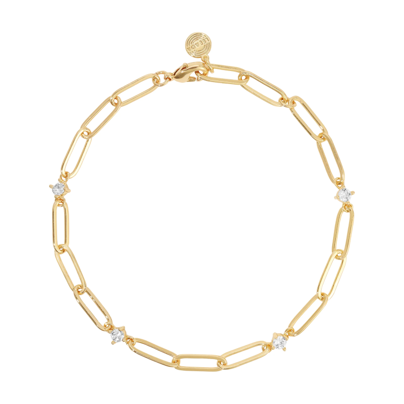 leeada sparkle chain gold bracelet