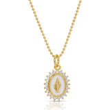 joy dravecky lady lourdes mini gold white necklace