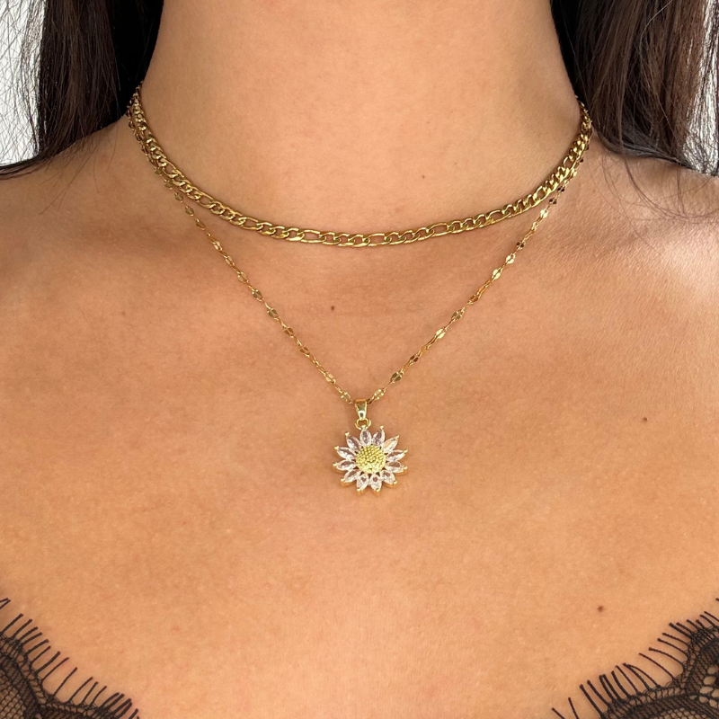 aahana forget me not gold necklace