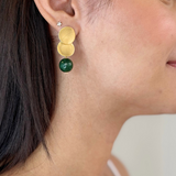 eneida franca gemstone sphere gold green jade earring