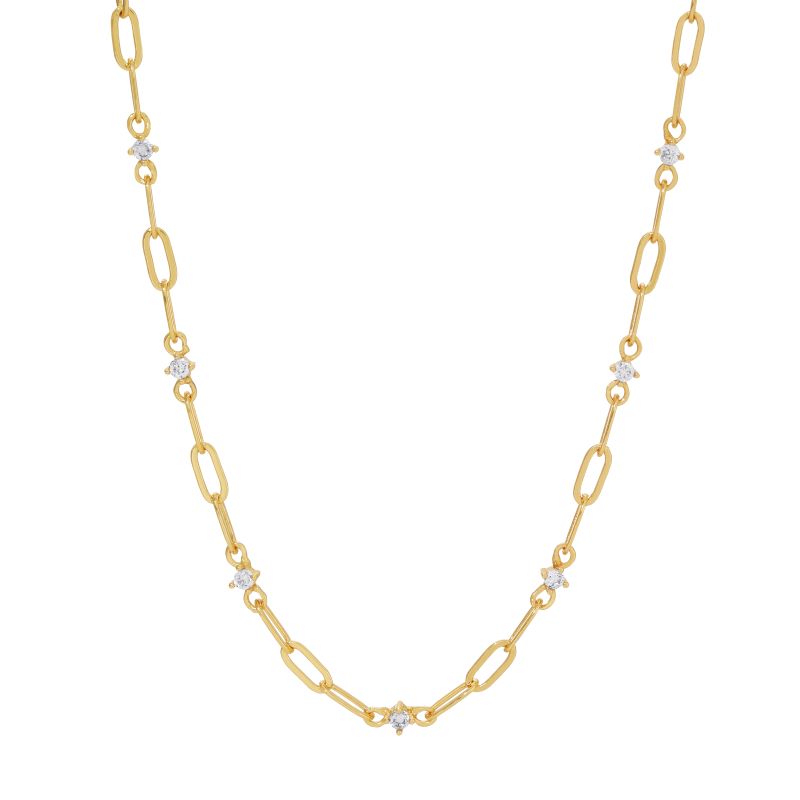 leeada sophie sparkle gold chain necklace