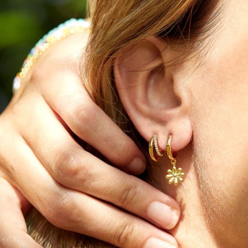 estella bartlett daisy gold hoop earring