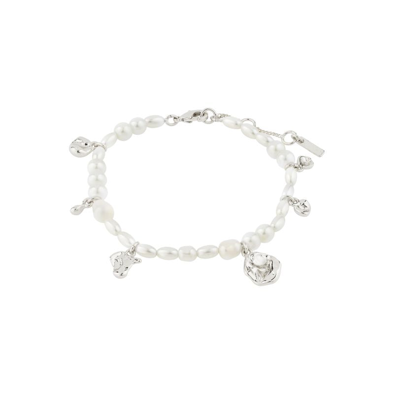 pilgrim silver intent pearl bracelet