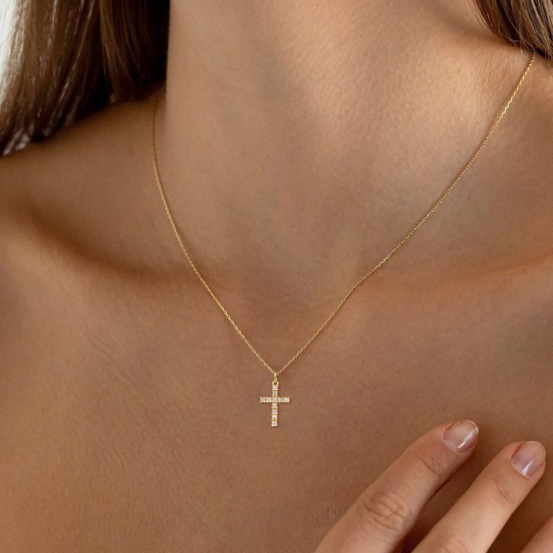 aahana cruz gold cz cross necklace