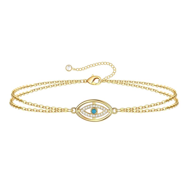 aahana ojo gold cz evil eye bracelet