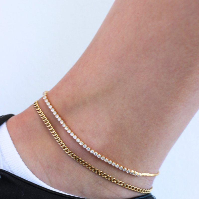 aahana valencia gold cz anklet