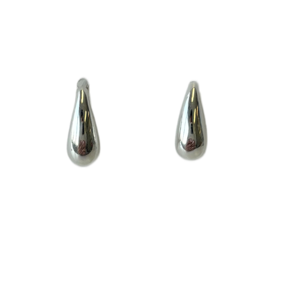 tashi small puffed silver drop earring