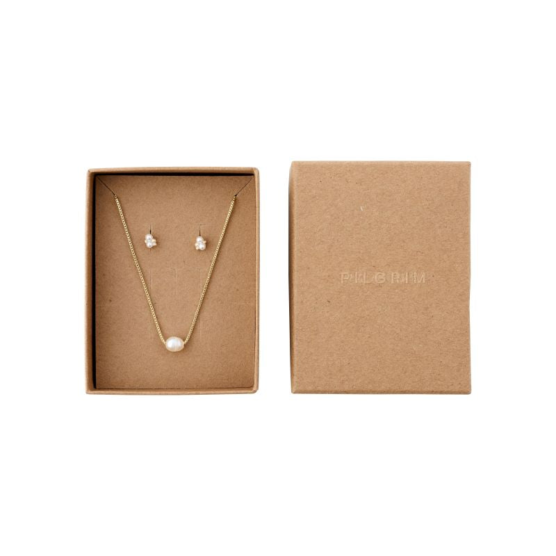 pilgrim alayah gold stud earring necklace set