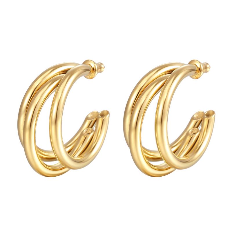 aahana ibiza gold triple hoop earring