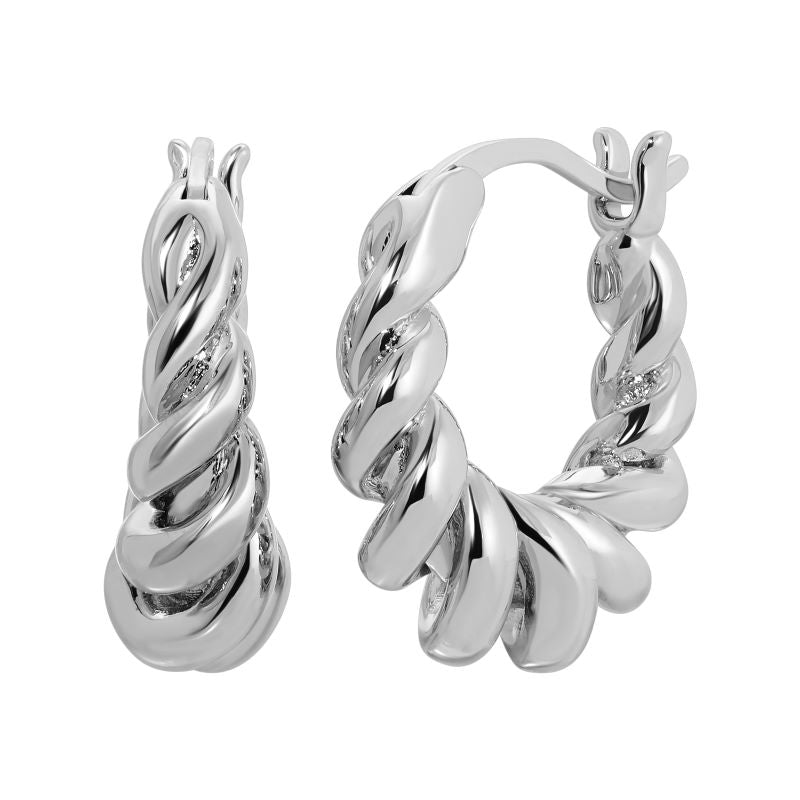 leeada flora silver hoop earring