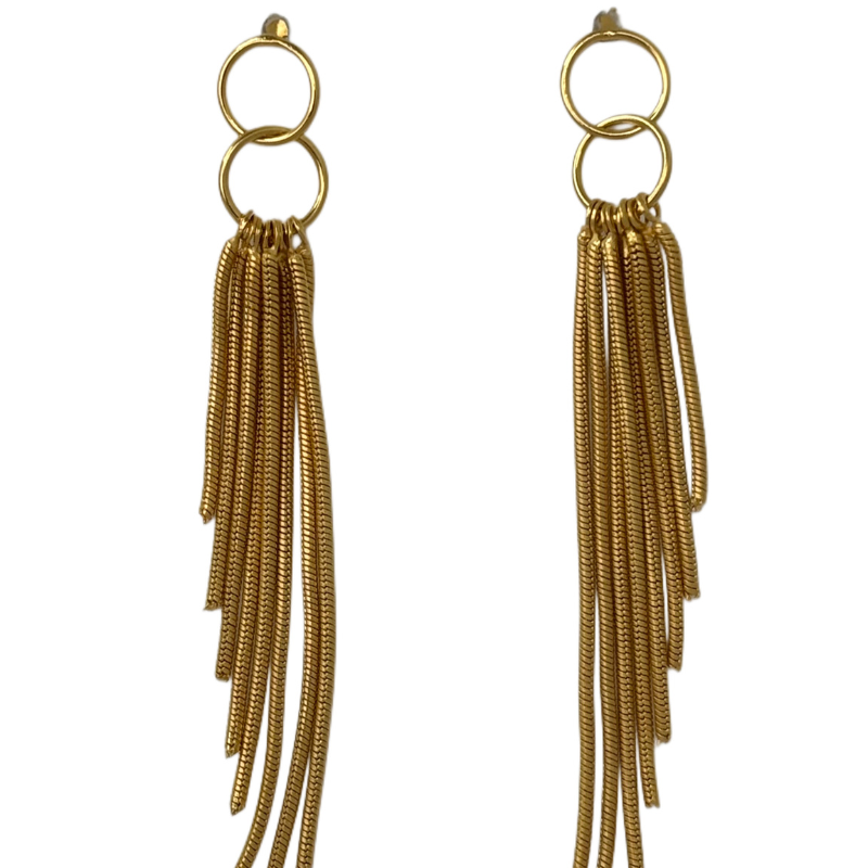 eneida franca loops fringe gold earring