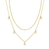 aahana valencia gold double strand cz necklace