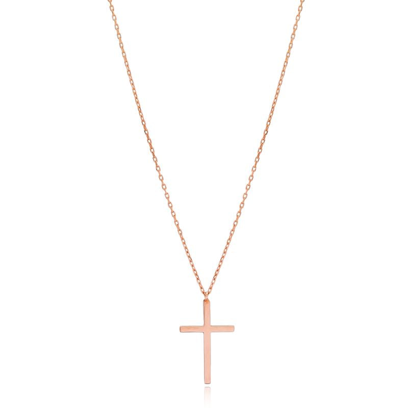 theia fine gold cross pendant necklace