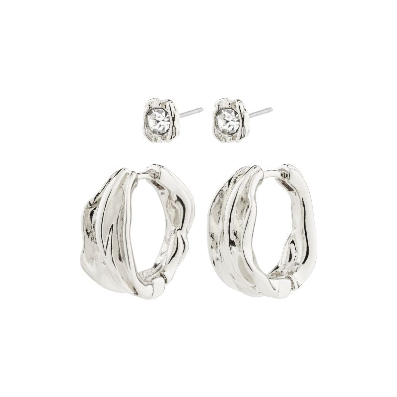 pilgrim silver feel 2 in 1 earring set