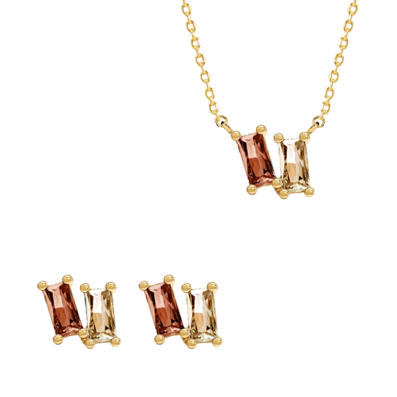 secretbox january gold garnet necklace earring set