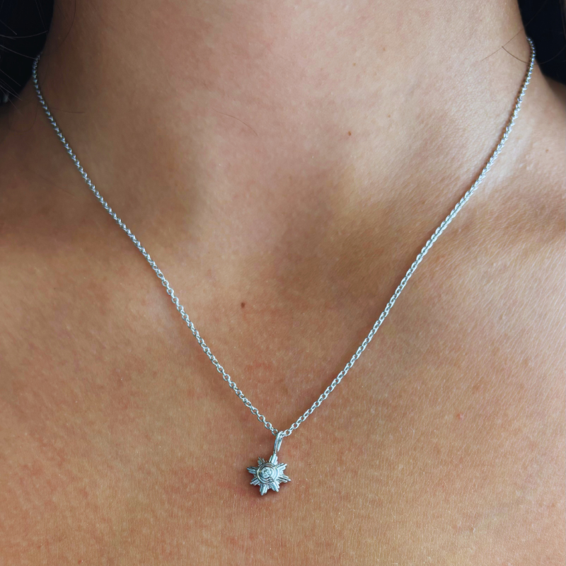 elizabeth stone supernova silver pendant necklace