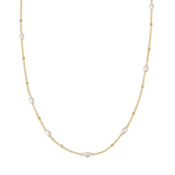 elizabeth stone baroque pearl gold station necklace