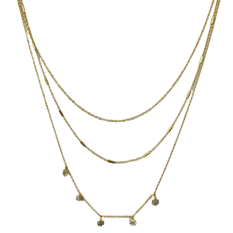 anuja tolia 3 tier chime gold necklace