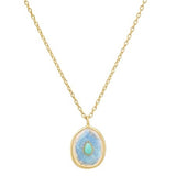 tai pearl opal oval gold pendant necklace