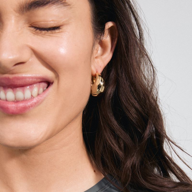 pilgrim gold believe chunky hoop earring