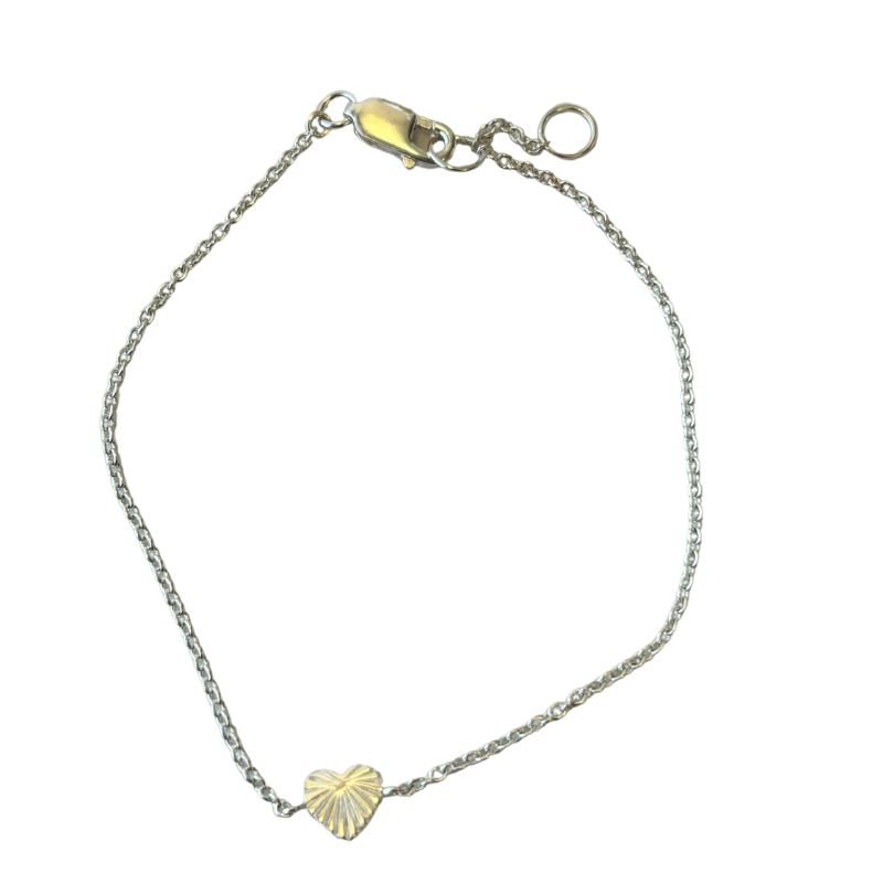 tashi delicate silver heart bracelet