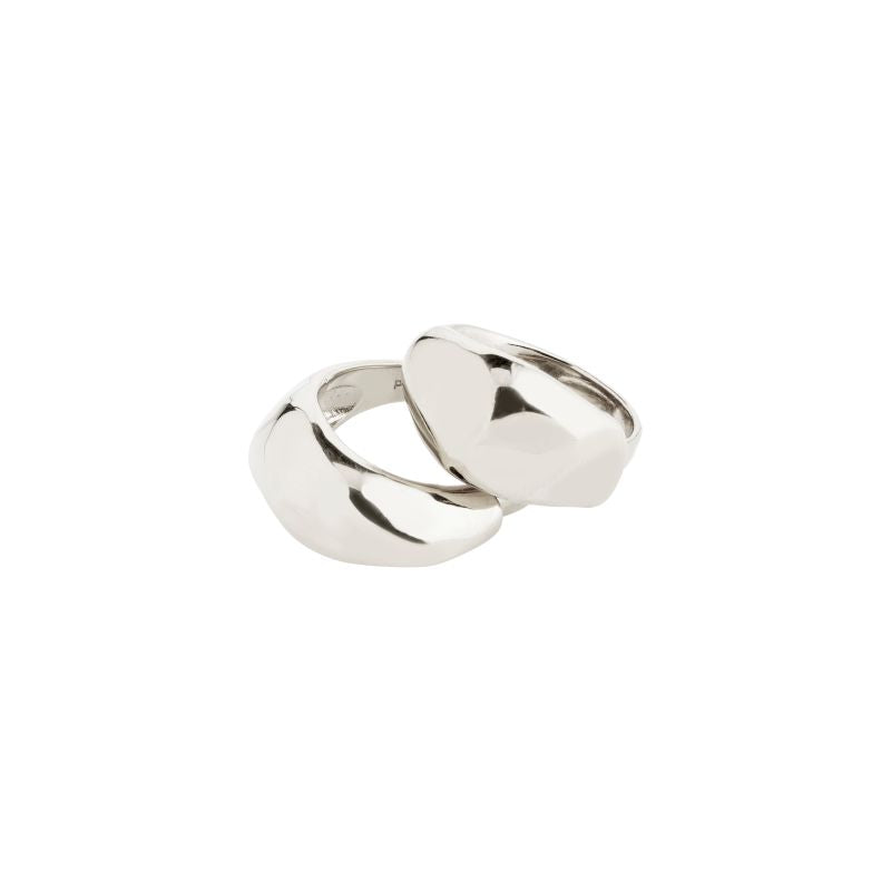 pilgrim dune silver ring set