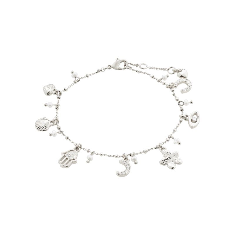 pilgrim prucence silver charm bracelet