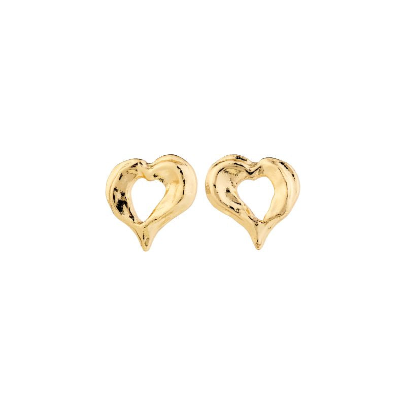 pilgrim tide gold heart earring