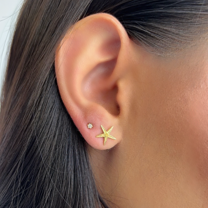 tashi starfish gold stud earring