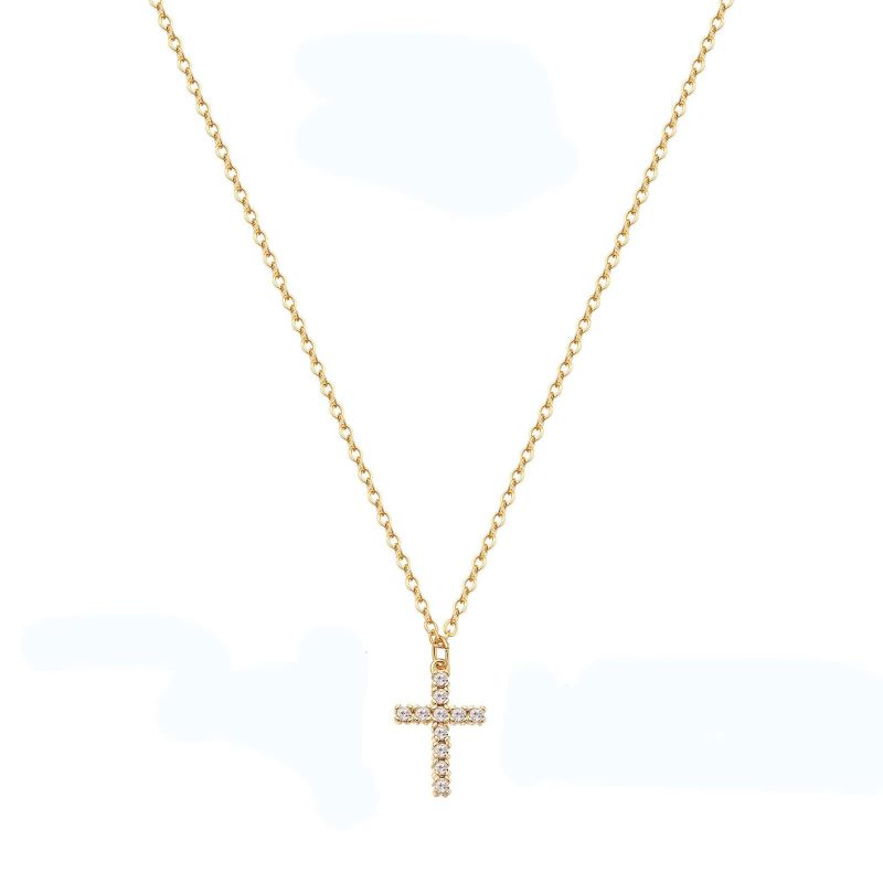 aahana cruz gold cz cross necklace