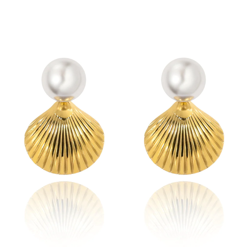 sahira sylvie pearl gold stud earring