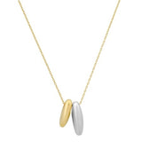 tai double puffy gold silver oval necklace