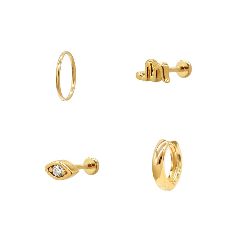 secretbox gold chic earring set