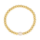 joy dravecky gold beaded pearl stretch bracelet
