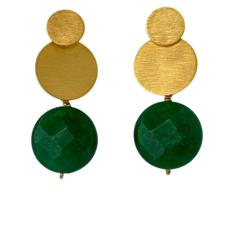 eneida franca brinco 2 coin gold earring