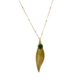 eneida franc falling leaf gold pendant necklace