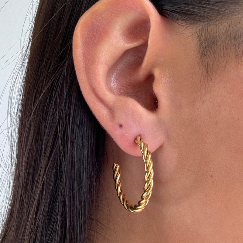 aahana sevilla gold hoop earring