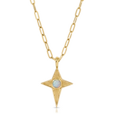 elizabeth stone gold radiant necklace