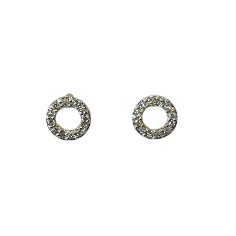 tashi open circle pave silver stud earring