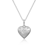 elizabeth stone silver cosmic heart pendant necklace