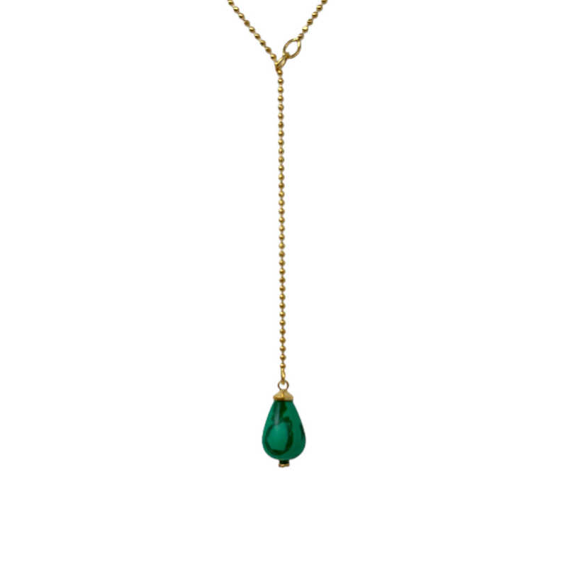 eneida franca stone drop necklace green jade